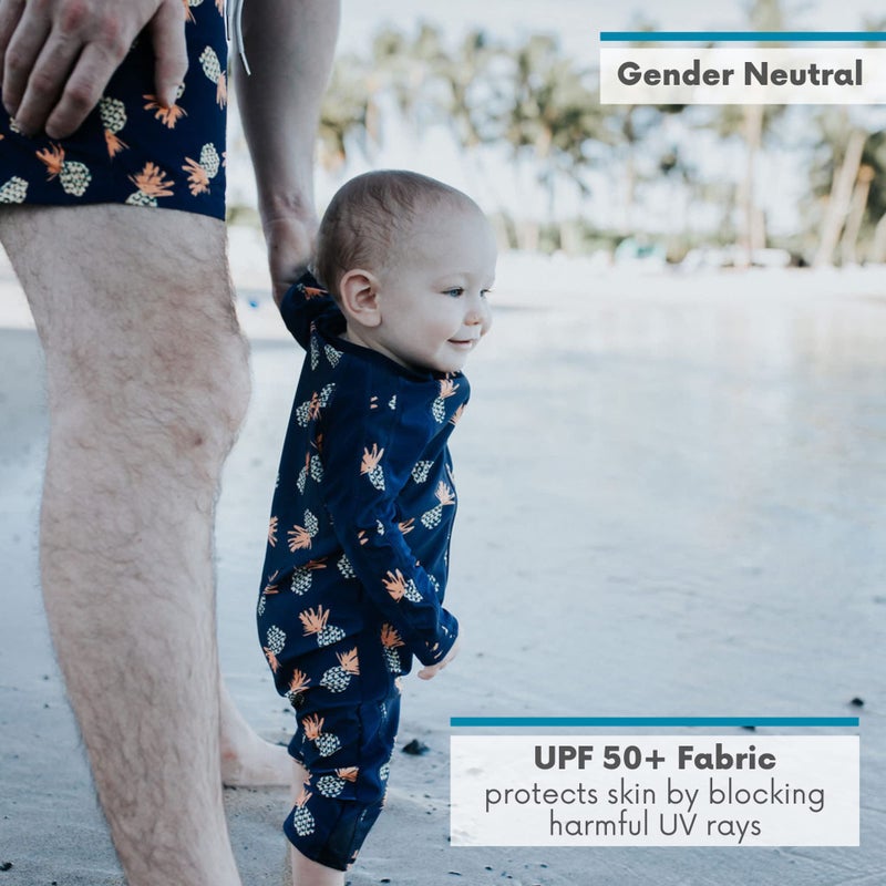 SwimZip Boys' Long-Sleeve UPF 50+ Swimsuit for Baby, Toddler, & Little Boys Pineapples - Image 5